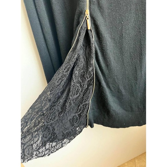 Draped Cardigan With Lace And Zipper - Picture 2 of 4